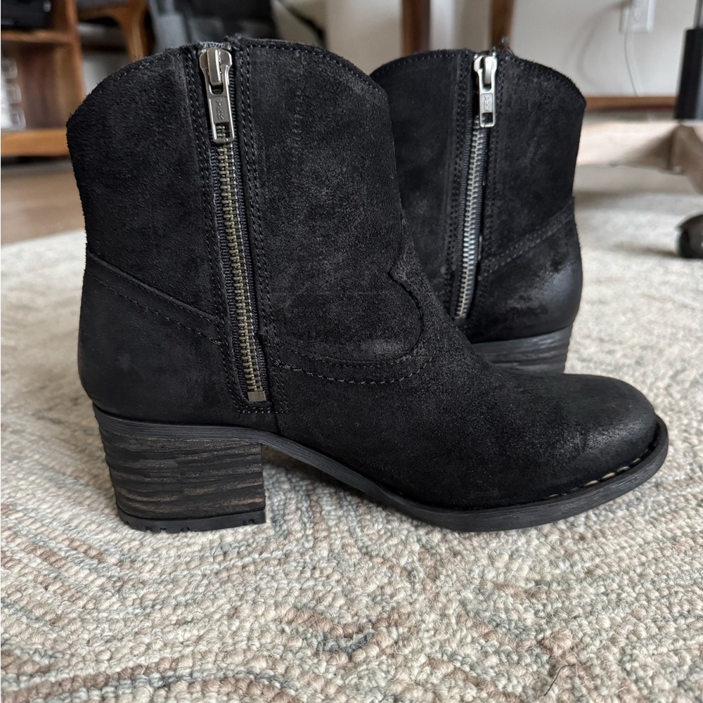 Black Suede Ankle Boots - Picture 2 of 6